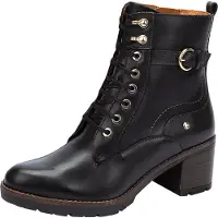 Pikolinos Damen Stiefelette Leder Schnürboot Schnalle Llanes W7H-8510, Größe:39 EU, Farbe:Schwarz