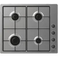 Candy Smart CHW6LBX/4U, Edelstahl, Integriert, 60 cm, Gaskochfeld, Edelstahl, 4 Zone(n)