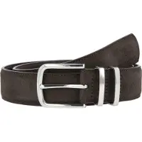 Tom Tailor Synthetikgürtel "TTMILLIE", Damen, Gr. 95, braun, Materialmix, Gürtel Synthetikgürtel, Veloursleder mit Ziernähten – 3,5 cm breit