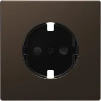 Merten MEG2330-6052 Zentralplatte für SCHUKO-Steckdosen-Einsatz, Berührungsschutz, Moccametallic, System Design MEG23306052