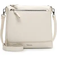 Tamaris Umhängetasche "Umhängetasche TAS Kennia", Damen, Gr. B/H/T: 27cm x 26cm x 6cm 0, beige (beige 400), Polyester, Taschen Umhängetasche