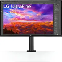 LG 32UN88A 80 cm (31,5 Zoll) Ultra HD 4K Ergo Monitor (IPS-Panel, HDR10, ergonomischer Standfuß), schwarz weiß