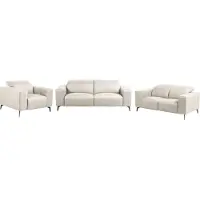 Beliani 6-Sitzer Sofa Set Hellbeige Stoff mit Metallbeinen Armlehnen Verstellbaren Kopfstützen Moderne Polstergruppe