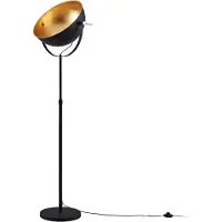 LINDBY Stehleuchte Muriel, 1-flg., schwarz/gold, Metall