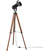 LINDBY Stehlampe Hilma, Holz, Dreibein, 160 cm hoch, E27
