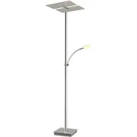 LUCANDE LED-Stehleuchte Parthena, nickel, Metall, 180 cm