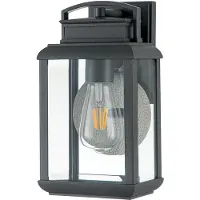 QUOIZEL Wandleuchte Byron E27 100W IP44 Stahl graphit mit Zinn, Kupfer, Aluminium, Glas klar B:16.5cm Ø16.5cm dimmbar
