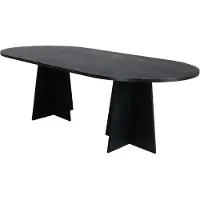 Furnlux Classic FURNLUX Dining Table Bootcut Black 115cm / Hauptfarbe: Schwarz / Abmessungen: 115 x 230 x 76 cm