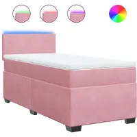 Syfax Boxspringbett mit Matratze Rosa 100x200 cm Samt
