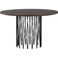 Furnlux Classic FURNLUX Dining Table Stone Walnut Und Black 120cm / Hauptfarbe: Braun / Abmessungen: 120 x 120 x 74 cm