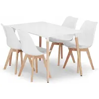 Leobert Valora ADRIA 120x80 Weißer Esstisch mit 4 MARK Stühlen | Elegantes, modernes Esszimmer-Set