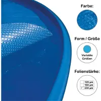 Summer Fun Extra-Solar-Abdeckung rund für Becken Extra Solarplane, Solarfolie, Luftpolsterabdeckung für Pool rund 700 cm, 230 µm