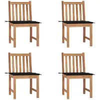 The Living Store Gartenstühle 4 Stk. mit Kissen Massivholz Teak