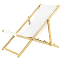 Sonstiges Liegestuhl weiß 4er Set klappbar aus Holz-mit Absicherungssystem Klappstuhl Sonnenstuhl Strandstuhl Holzklappstuhl Gartenliegen Sonnenliege