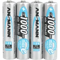 Ansmann 5030882, AAA / HR03, Nickel-Metallhydrid (NiMH), 1,2 V, 1000 mAh, Silber, 123 mm