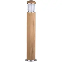 Garden Zone Elstead Poole Außen-Stehleuchte E27 67cm Rostfreier Stahl und Teakholz IP55