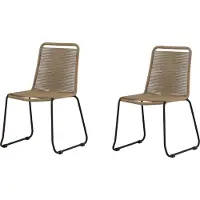 Ebuy24 Venture Home Stuhl Lindos Braun 2er-Pack