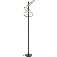 LUCANDE LED-Stehlampe Madu, schwarz, Metall, 160 cm, dimmbar