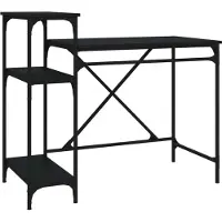 Syfax Schreibtisch mit Regal Schwarz 105x50x90cm Holzwerkstoff Eisen