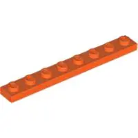 LEGO 1x8 Platte 3460 - 250 Stück Rotorange