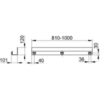 Keuco Duschablage mit Haken we 810-1000x120x90mm