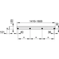 Keuco Duschablage mit Haken we 1410-1600x120x90mm