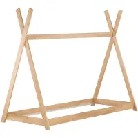 Erst-Holz Holz-Bett in Tipi-Form, Kinderbett 90x200 Buche massiv geölt, Zubehör wählbar V-60.71-09Rollrost inkl.