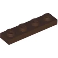 LEGO 1x4 Platte 3710 - 250 Stück Dunkelbraun