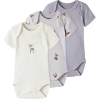 Name it Body Lilac Marble Deer Kurzärmeliger Body 3 Einheiten