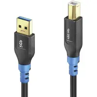 PureLink FI-U200-003, 0,3 m, USB A, USB B, USB 2.0, 480 Gbit/s, Schwarz, Blau