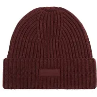 Tommy Hilfiger Beanie "TH FOUNDATION", Herren, braun (marzemino), Strick, Baumwollmischung, Mützen Beanie, Strick, mit gummiertem Logo und Wolle