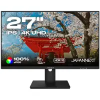 Japannext JN-IPS270UHD60F, 68,6 cm (27"), 3840 x 2160 Pixel, 4K Ultra HD, LED, 5 ms, Schwarz