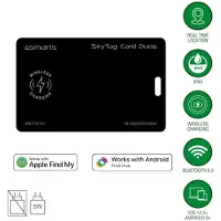 4smarts Standort-Finder SkyTag Card Duos ReCharge, schwarz, Persönlich, Kartenspot, Schwarz, Wasserdicht, 2400 - 2483,5 MHz, 50 m