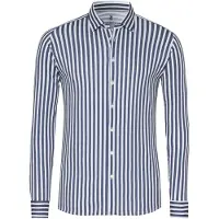 Desoto Langarmhemd "Jerseyhemd Casual Kent", Herren, Gr. 3XL, N-Gr, dunkelblau stripes, Obermaterial: 100% Baumwolle, slim fit normal, Manschette, Hemden Langarmhemd