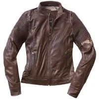 Black-Cafe London Amol Damen Motorrad Lederjacke, braun, M