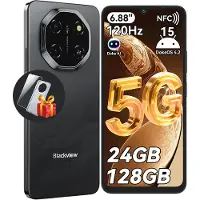 Blackview SHARK 6, 17,5 cm (6.88"), 8 GB, 128 GB, 16 MP, Android 15, Schwarz