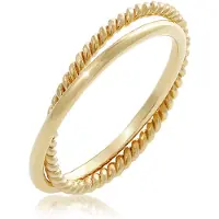 Elli Silberring "Ring Wickelring Klassik Fein Gedreht 925 Silber" Gr. 54, gold, Fingerringe, Damen, 54, Silber 925 (Sterlingsilber), Silberring