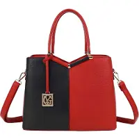 Gallantry Paris Gallantry, Damentasche Élisa genarbt mit goldenem Anhänger und Schulterriemen, Rot / Schwarz