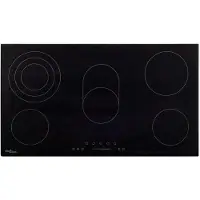 Shumee vidaXL Glaskeramik-Kochfeld mit 5 Platten Touch Control 77 cm 8500 W