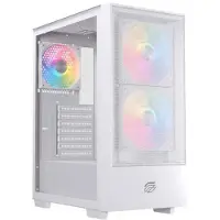 Einarex EXCS-PL-100R-W, Midi Tower, PC, Weiß, ATX, micro ATX, Mini-ITX, Stahl, Gehärtetes Glas, Gaming