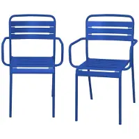 Sweeek - 2er-Set Gartensessel aus Stahl - Elektroblau