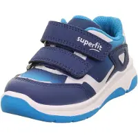 Superfit Sneaker "COOPER WMS: mittel", Kinder, Gr. 27, Textil, dunkelblau, türkis, Lederimitat, Textil, Schuhe Sneaker, Klettschuh, mit herausnehmbarer Einlage, Größenschablone zum Download