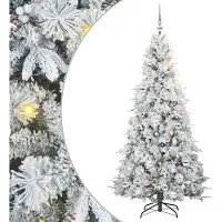 vidaXL Künstlicher klappbarer Weihnachtsbaum Weiß 180 cm PE und PVC