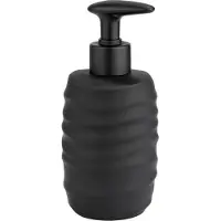 Wenko Illana Seifenspender Keramik, 400 ml, Soft-Touch, Mit moderner Soft-Touch-Beschichtung veredelt und einem zylinderförmigen Design, 1 Stück, Farbe: schwarz