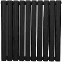 Monster Oval Röhrenheizkörper - 600mm x 600mm - Schwarz