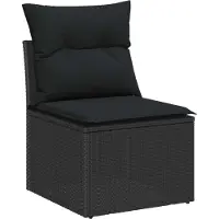 vidaXL Gartensofa-set 10 Stk. 7-Sitzanzahl Schwarz Poly Rattan