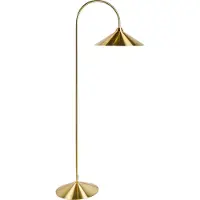 Beliani Stehlampe Gold Metall 150 cm Hoch 1-Flammig mit Schirm Kegelform Langes Kabel mit Schalter Modern Schlaf- u. Wohnzimmer Bogenlampe