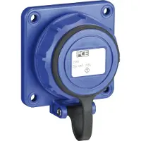 Pce 20341-8b Schutzkontakt-Anbausteckdose 75x75 fb mit Deckelband IP66/68 (blau) 203418b