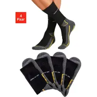 John devin Funktionssocken "Herrensocken mit Komfortbündchen", Damen, Gr. 47-48, schwarz (4x schwarz), Baumwollmischung, elastisch, Socken Funktionssocken, mit Sohlen über Zehen und hoch Fersenplüsch