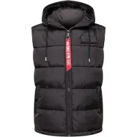 Alpha industries Wendejacke "Hooded Puffer FD Slim Vest", Herren, Gr. XL, schwarz, Obermaterial: 100% Polyester. Futter: 100% Polyester. Füllung: 100% Polyester, Jacken Wendejacke